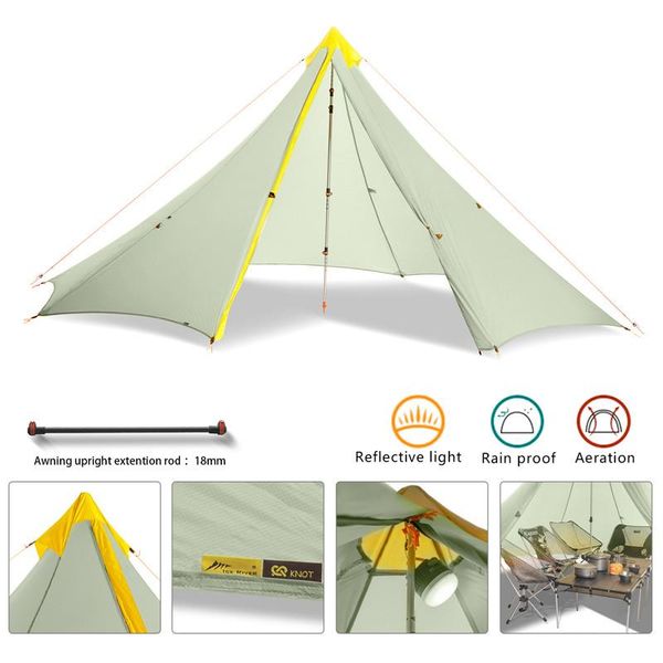 

persons pyramid shape tent outdoor tents throwing up waterproof camping hiking octagonal single rod 4 seasons and shelters