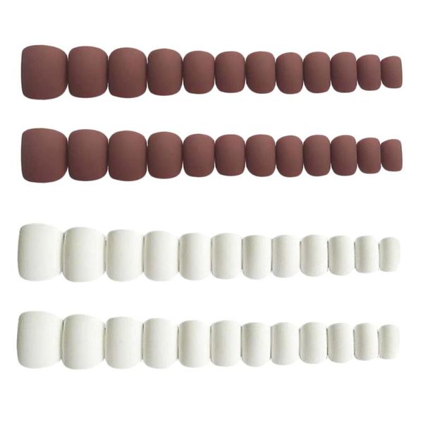 

pack of 24 short square nails ballerina nail tips full cover gel false 12 sizes - select colors art decorations, Silver;gold