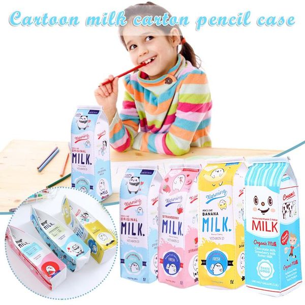 

storage bags cute school case korea pencil milk unusual cases for girls boys supplies drop