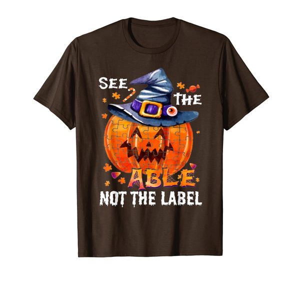 

See the ABLE not the label Pumpkin witch Autism T-Shirt, Mainly pictures