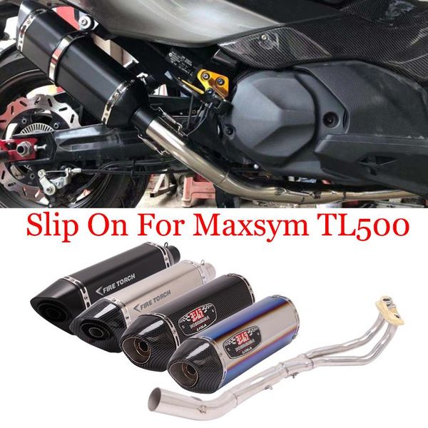 

slip on for maxsym tl500 yoshimura motorcycle full systemexhaust pipe modified front middle link 51mm muffler db killer exhaust system