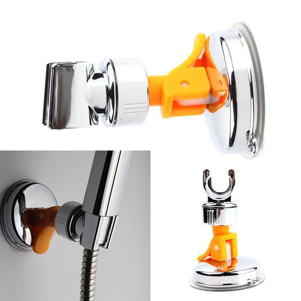 

bath accessory set adjustable attachable rotatable chromed shower head holder with suction bracket #67264