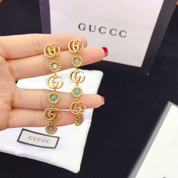 

70% off luxury jewelry gjia gujia 2021 new chrysanthemum earrings for women, Golden
