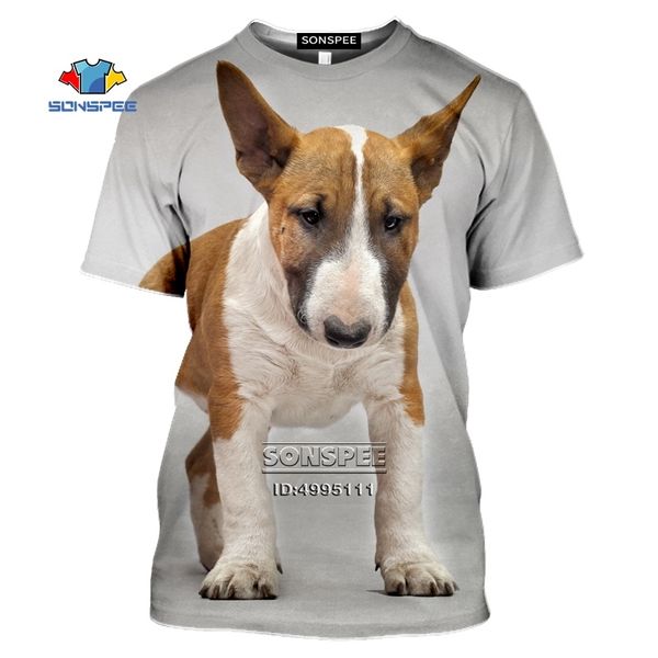

factorydc9k dogs bull terrier sonspee men's t-shirt 3d funny print cute animals summer casual tshirt women o-neck fitness, White;black