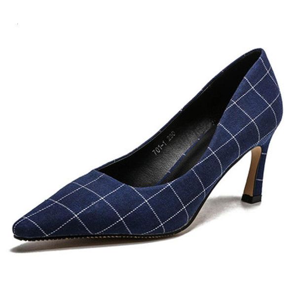 

dress shoes women's fashion leisure pointy high heels low single all look thin four seasons can be worn, Black