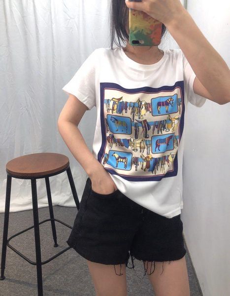 

women's t-shirt jw5671 fashion women & tees 2021 runway luxury european design party style t-shirts clothing, White