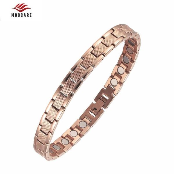 

link, chain moocare rose gold color health magnetic bracelets clasps magnet healing therapy wristband for arthritis pain relief, Black