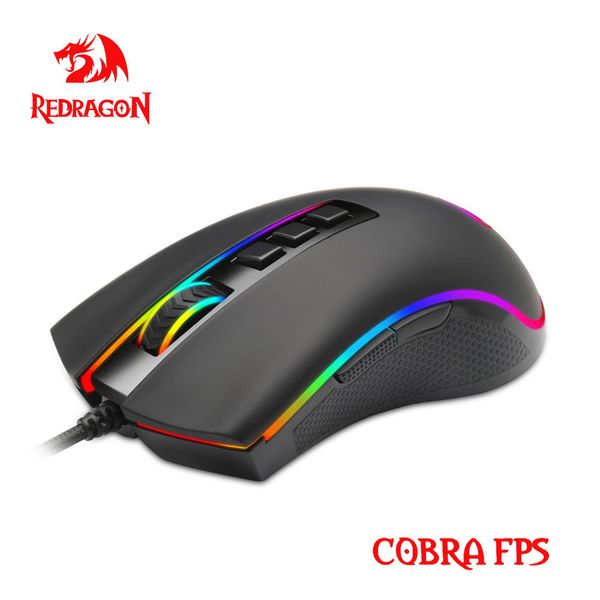 Redragon Cobra FPS M711-FPS RGB USB Wired Gaming Mouse 24000 DPI 9 Кнопки MICE Программируемый эргономичный компьютер PC Gamer