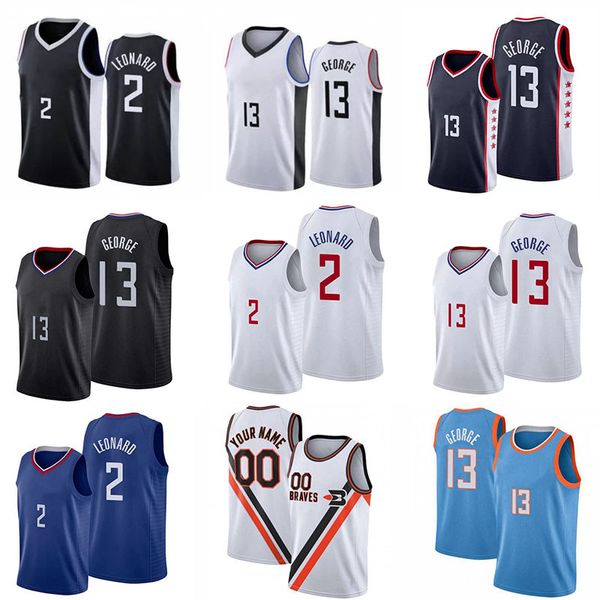 

custom men 2 leonard basketball jerseys paul george reggie jackson norman powell luke kennard nicolas batum terance mann marcus morris 75th, Black;red