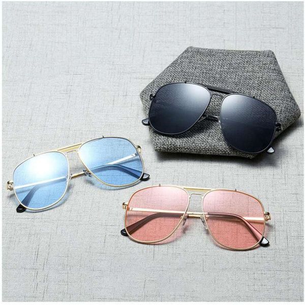 

sunglasses women aviation pilot sunglasses vintage luxury italy brand designer men shades tinted lens big sun glasses female, Black