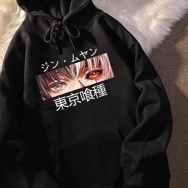 

women's hoodies & sweatshirts tokyo ghoul graphic print ulzzang 90s oversized black vintage sweatshirt hip-hop streetwear kawaii korean