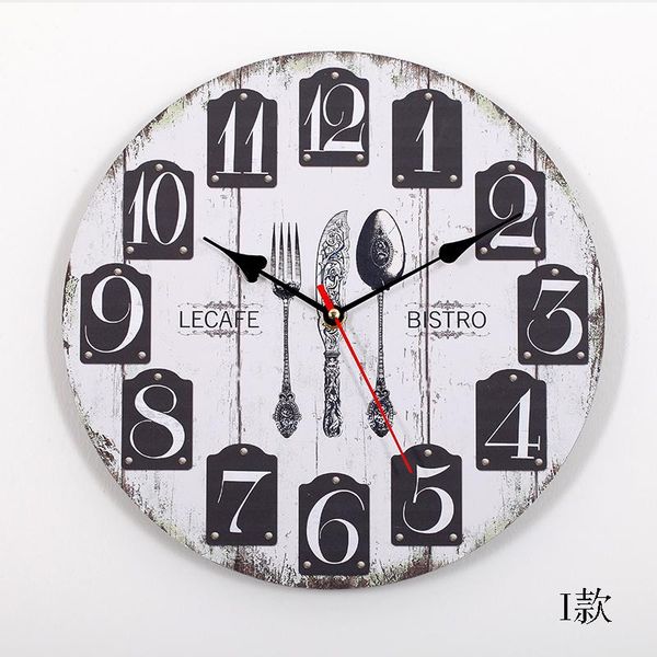 

wall clocks round creative clock living room antique design single face watch american country reloj pared industrial decor ef50wc