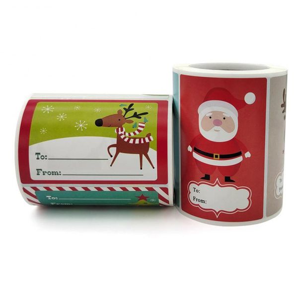 

gift wrap 1 roll christmas snowman adhesive labels stickers decoration paper scrapbooking seal thank you stationery supplies