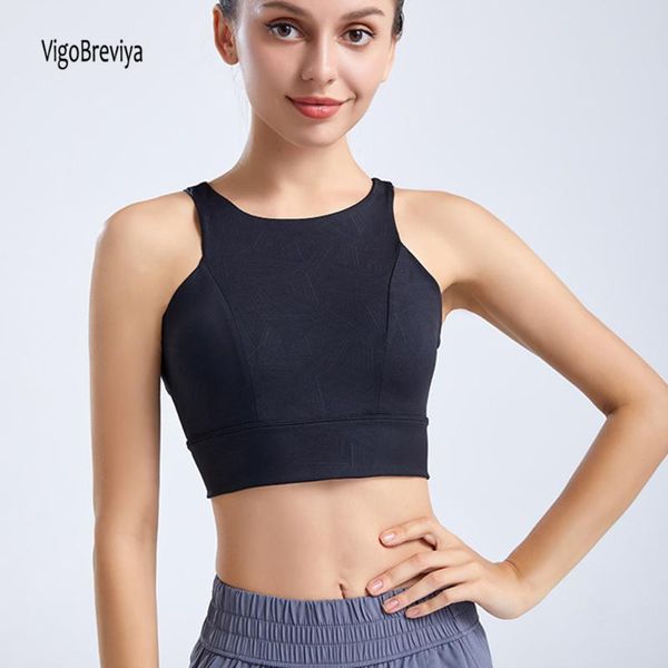 

vigobreviya high impact shockproof sport bra women push up workout yoga vest fitness crop hollow back running training brassiere gym clothin, White;black