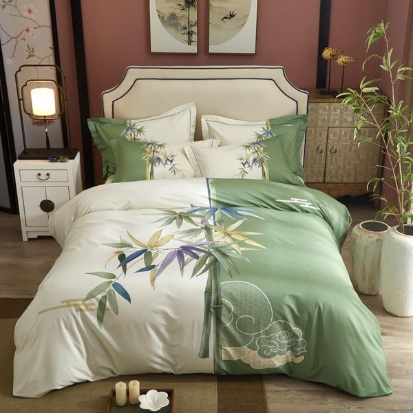 

bedding sets luxury fashion set washed cotton simple comforter cover plant print ropa de cama home textile di50ct