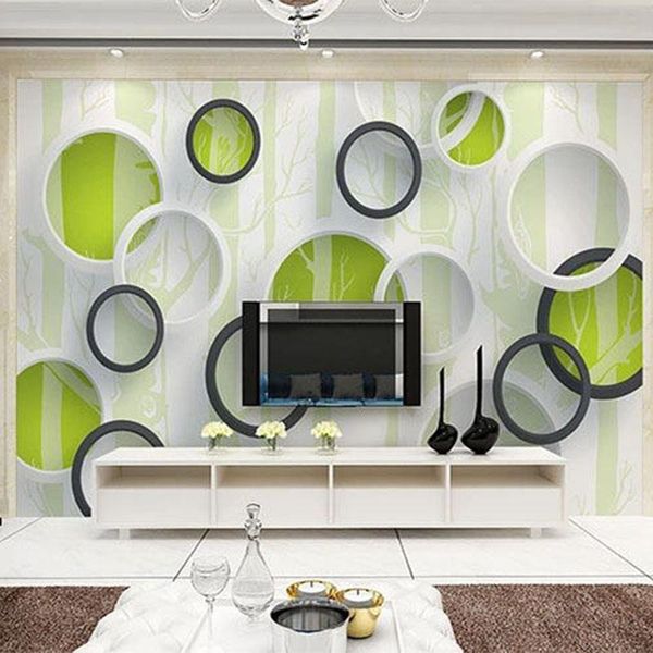 

wallpapers dropship custom size modern abstract art round circles 3d po murals wall papers eco-friendly decor for living room