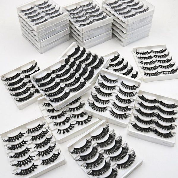

false eyelashes 5 pairs 3d mink lashes wholesale faux cils naturel fake wispy fluffy eye volume makeup eyelash extension