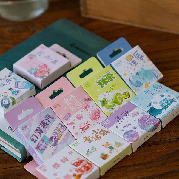

gift wrap mini diary decoration sticker multipurpose school office stationery self-adhesive nice scrapbooking label stickers 50pc/box