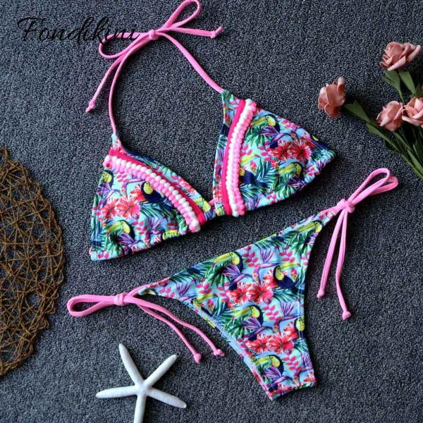 

bikinis set two piece biquini 2021 floral bikini women print swimwear ruffle swimsuit feminino low waist beachwear woman traje de bano