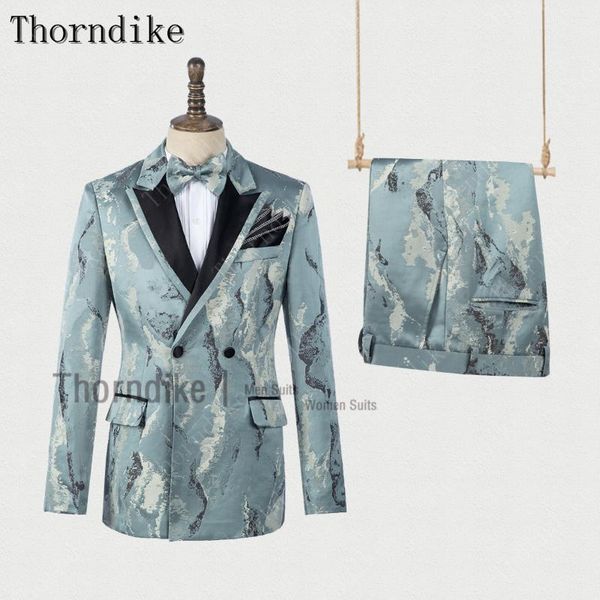 

thorndike arrival prom dinner party wear tailored casual men suit blazer fashion printed male wedding garment (jacket+pants) men's suit, White;black