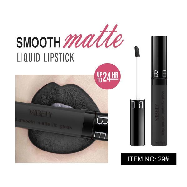 

lip gloss 1pc matte 29 color glaze black white purple lipstick waterproof long lasting red tint makeup cosmetic