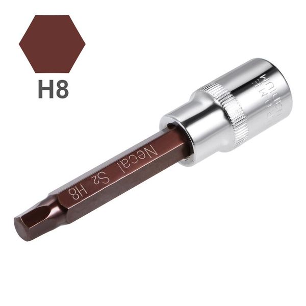 

uxcell 1/2-inch drive h8 hex bit socket s2 steel 100mm length 2 pcs hand tools