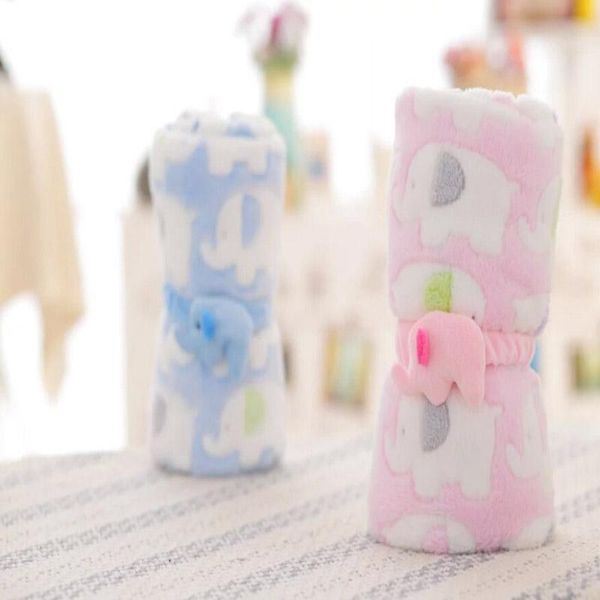

blankets & swaddling multi-function coral fleece elephant printing air conditioning blanket baby cape rolls carpet