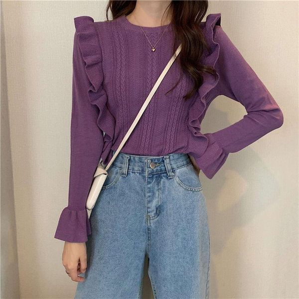 

women's sweaters long-sleeved knitwear autumn slim fit sweater, White;black