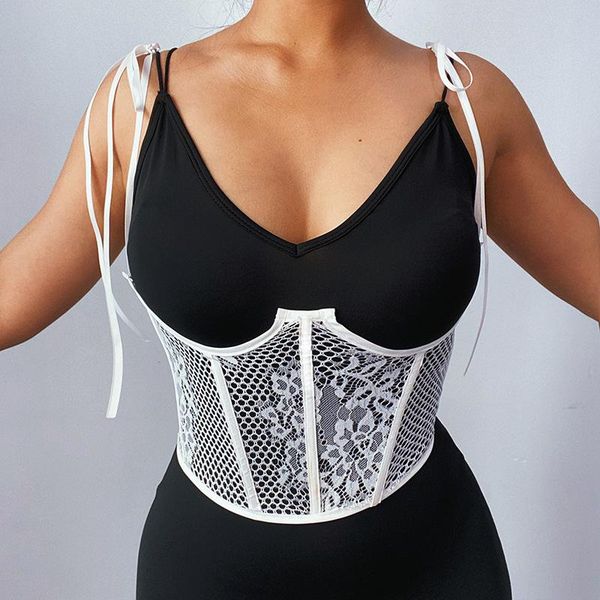 Ремни Giyu Lace Hollow Out Sexy Sexy Slim Corset Underbust Women Spaghetti Best Vintage Prap Girdle Женский клуб Cummerbunds