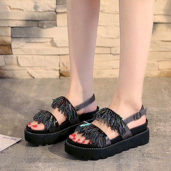 

fashion pu basic summer gladiator women sandals thick soled back strap shoes casual solid rome, Black