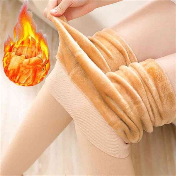 

women warm winter leggings high waist velvet cashmere knitted thick elastic skinny ankle-length lining pants bottom, Black