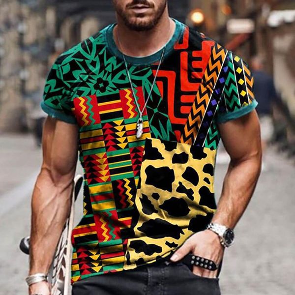 

men's t-shirts abstract printed casual men fashion summer slim short sleeves round neck plus size, White;black