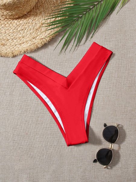 

plain high cut bikini bottom 788j#, White;black