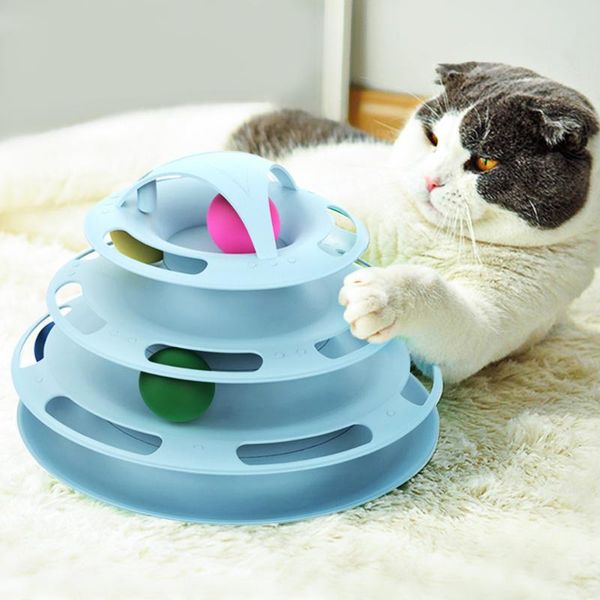 

cat toys funny pet ball disk interactive tower tracks disc training toy amusement plate supplies with
