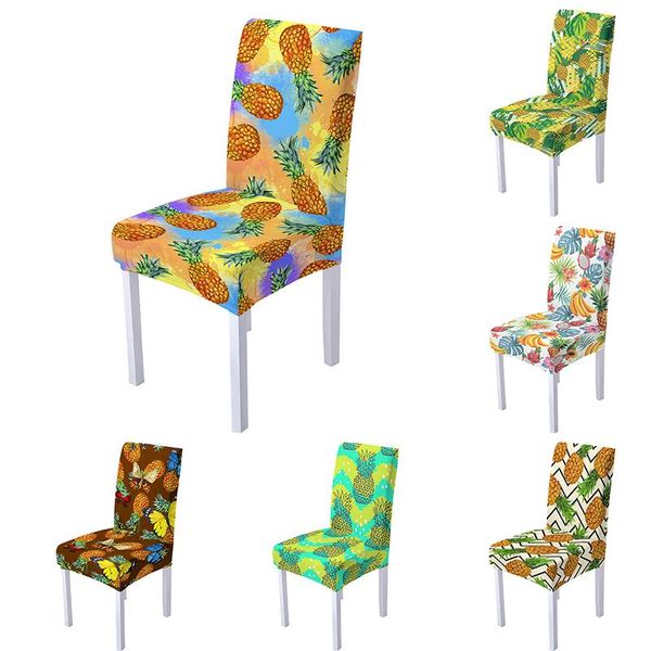 

chair covers 3d digital printing pineapple cover for dining room stretch removable case spandex elastic protector