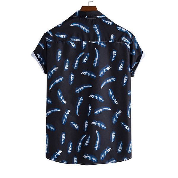 

handsome and comfortable design hawaiian style men's short-sleeved shirt geometric printing party beach daily casual lapel, White;black