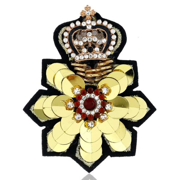 

creative crown high grade acrylic badge small suit brooch pin, Gray