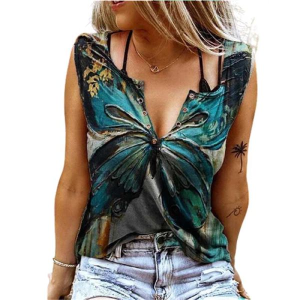 

fashion oversized loose women t-shirt summer style casual v-neck printed tees soft short sleeve sleeveless ladies women's, White