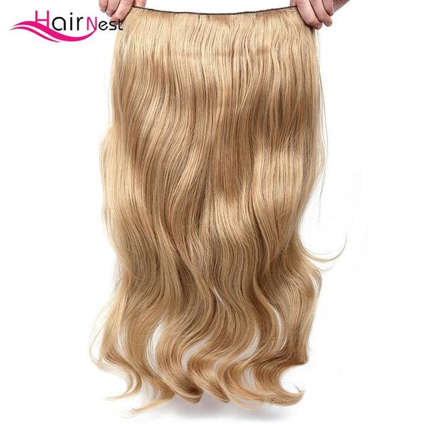 

synthetic wigs hair nest clip in 24 inch blonde black ombre heat resistant fiber body wave 4 clips one piece