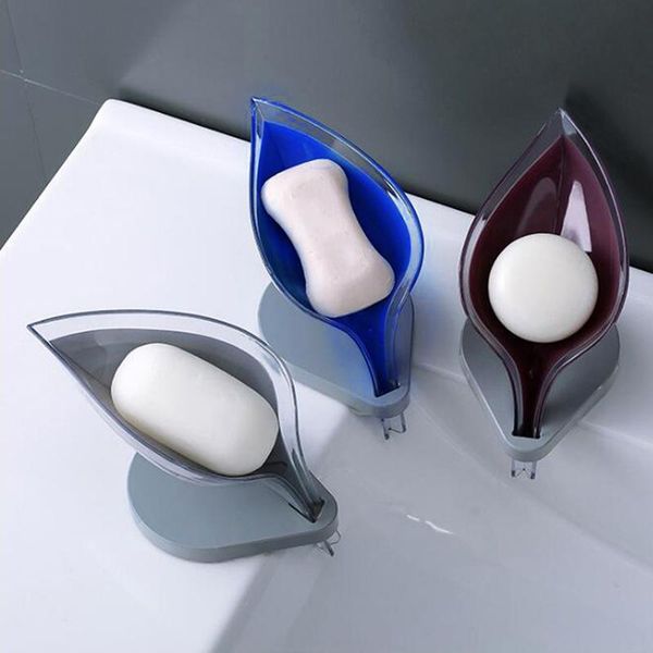 

bathroom decor leaf shape hollow soap holder drainage storage container i88 dishes
