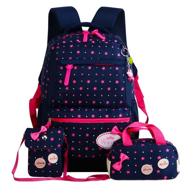 

school bags fashion girl for teenagers backpack set women shoulder waterproof travel 3 pcs/set rucksack mochila knapsack