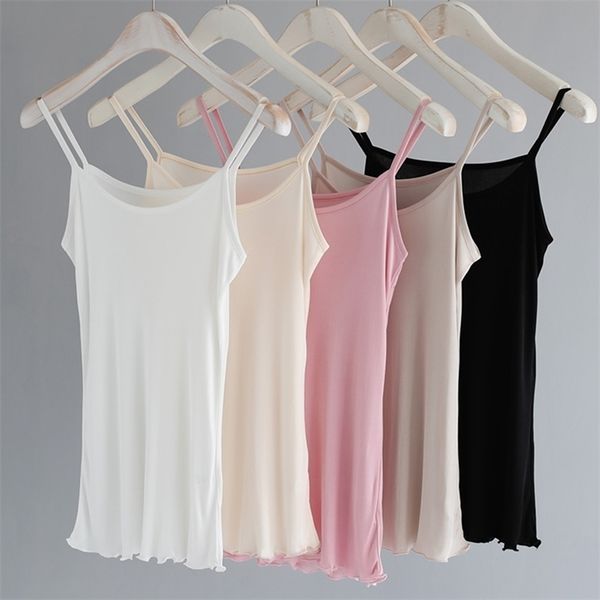 Camisoles für Frauen Natürliche Echte Seide Camis Neckholder Tops Singlet Sexy Femme Unterwäsche Dessous Unterhemd Damen Tank Tops Sommer 210401