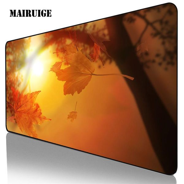 

mouse pads & wrist rests leaves landscape art large pad computer decoration xxl gamer mousepad pc lapgaming accessories nonslip desk mat