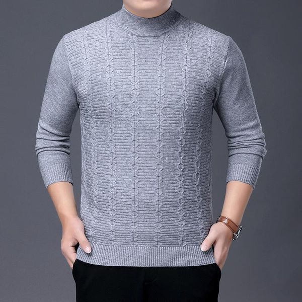 

men's sweaters design 4xl large sizes mock neck pullover clothing wool male sweater, White;black