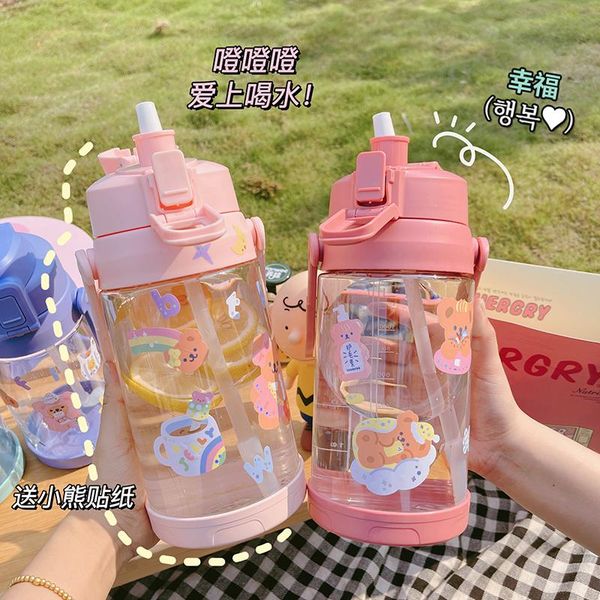 

cups & saucers 1450ml sports water bottle outdoor travel portable transparent plastic with handle scale my drink bpa free