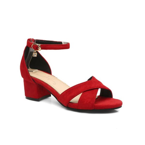 

sandals 2021 summer thick heel women's middle high heels korean open toe simple roman shoes, Black