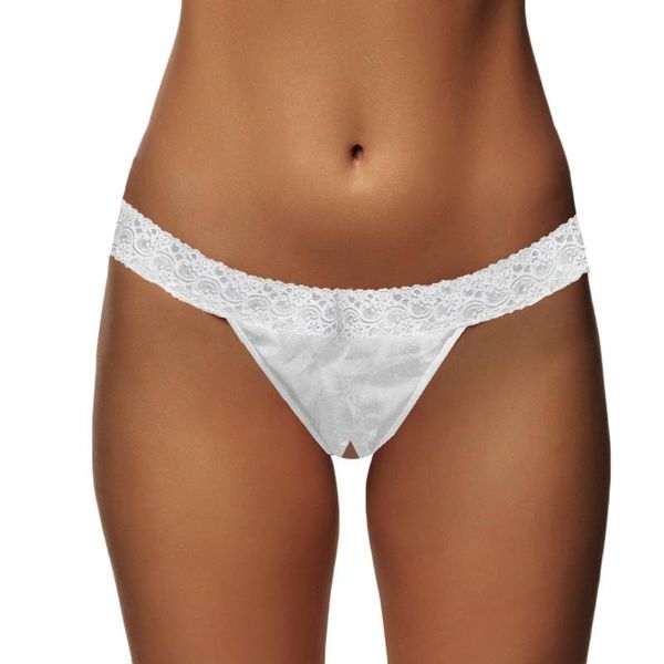 

women's panties women thong g-string lace briefs bowknot open crotch lingerie solid color breathable comfortable underwear brassiere #3, Black;pink