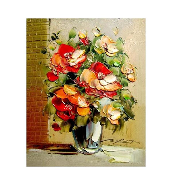 

paintings flower painting by number on canvas handpainted for drawing oil picture acrylic paint coloring diy kits home decor art