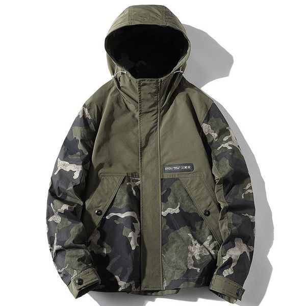 

men's jackets harajuku jacket men camouflage hoodie spring and autumn windbreaker fashion clothing military army coat outwear -40, Black;brown