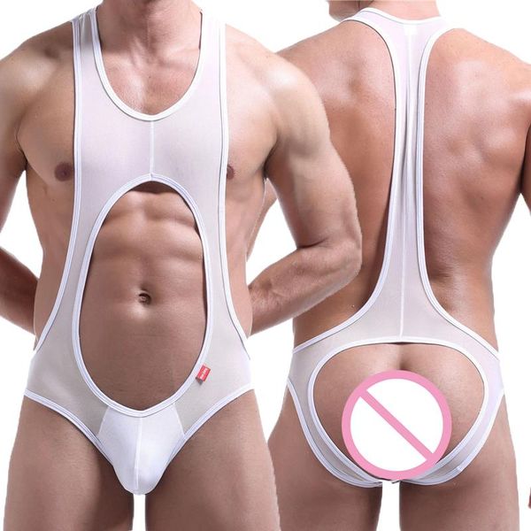 

mesh undershirts jock strap mens transparent underwear string open bubodysuits fitness wrestling singlet jumpsuits swimwear, Black;brown